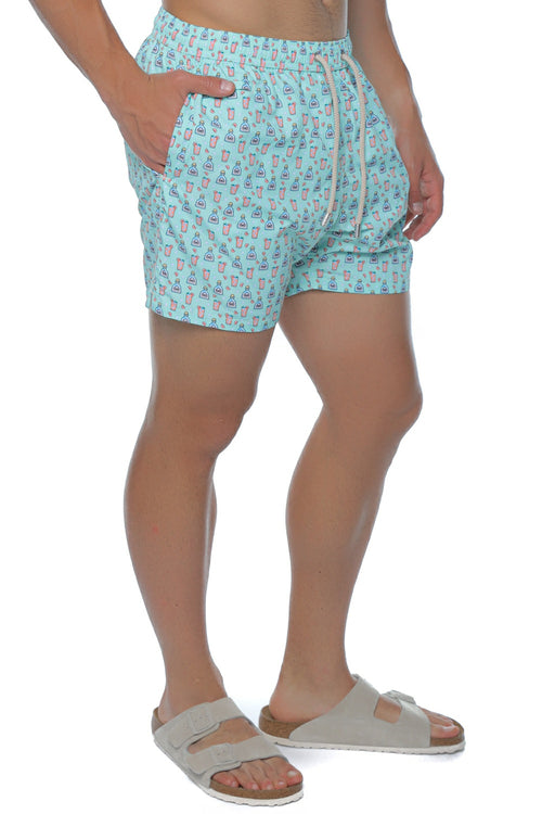 Short de baie Mc2 Saint Barth Lighting Micro Fantasy Albastru