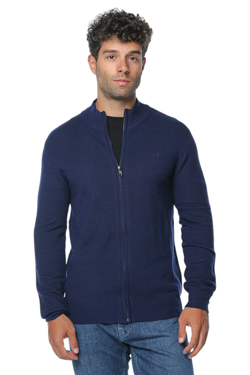 Pulover Trussardi Knitwear -Cadigan Con Zip In Pura Lana Piquet
