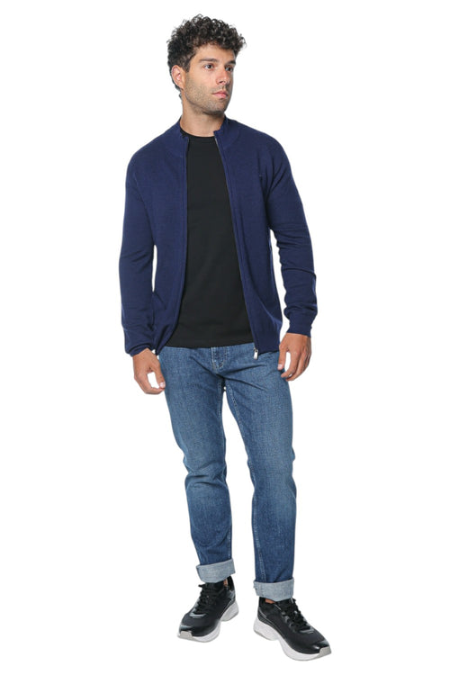 Pulover Trussardi Knitwear -Cadigan Con Zip In Pura Lana Piquet