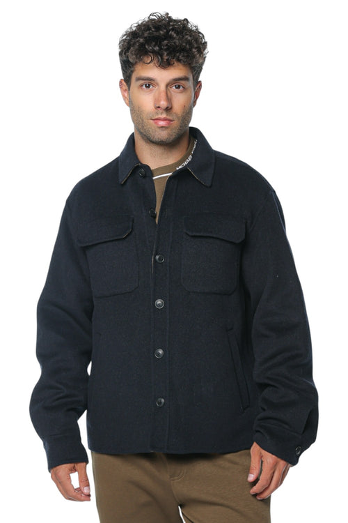 Jacheta Trussardi Bicolor Overshirt - Double Wool Blend