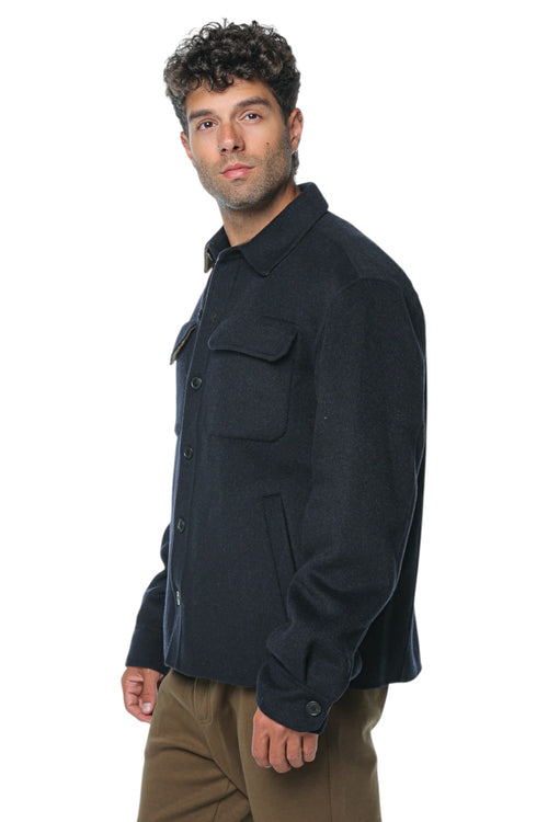 Jacheta Trussardi Bicolor Overshirt - Double Wool Blend