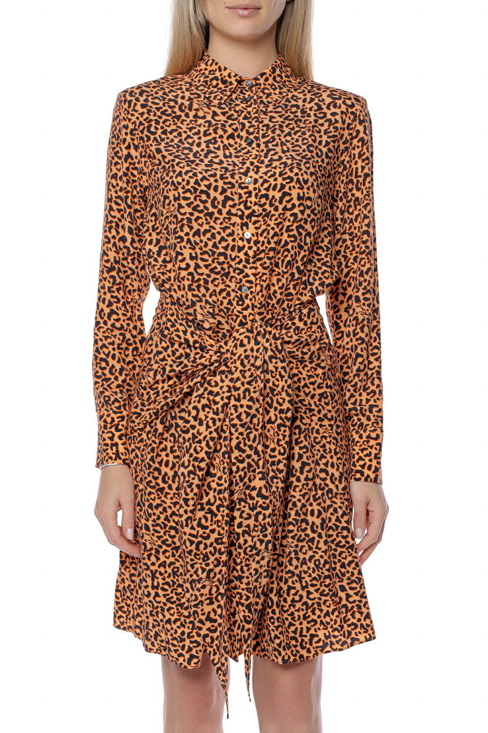 Rochie stil camasa cu imprimeu leopard KARL LAGERFELD