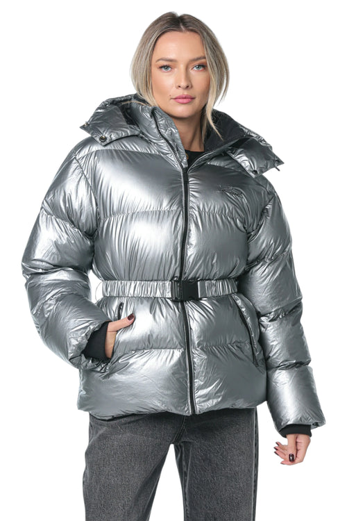 Jacheta Karl Lagerfeld Metallic Puffer Argintiu