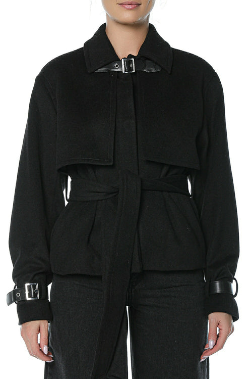 Palton Karl Lagerfeld Belt Detail Short Soft