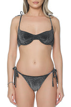 Slip de baie Karl Lagerfeld Signature Lurex Cheeky Tanga