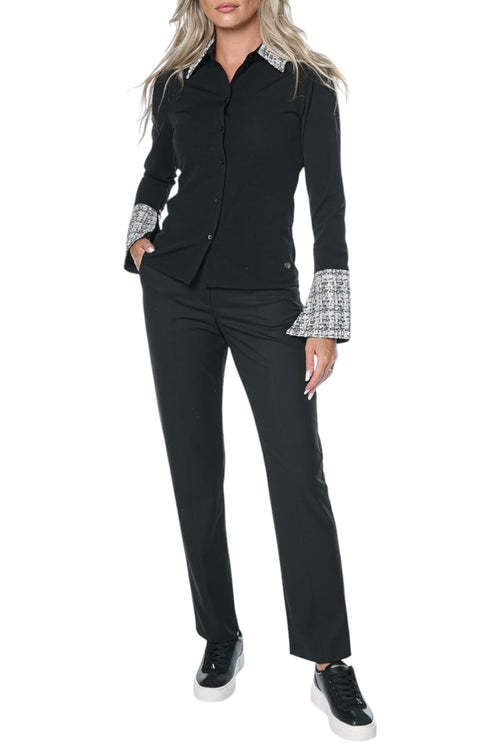 Camasa polo Karl Lagerfeld Long Sleeve Fabric Mix