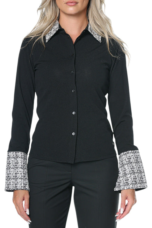 Camasa polo Karl Lagerfeld Long Sleeve Fabric Mix