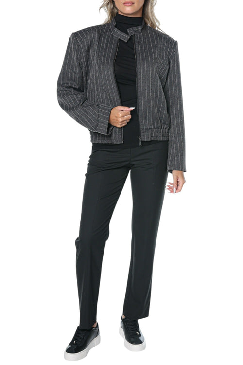 Jacheta Karl Lagerfeld Pinstripe Tailored Bomber