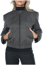 Jacheta Karl Lagerfeld Pinstripe Tailored Bomber