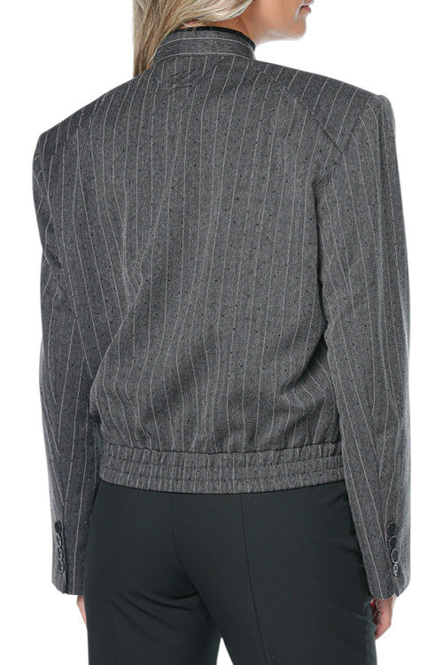 Jacheta Karl Lagerfeld Pinstripe Tailored Bomber