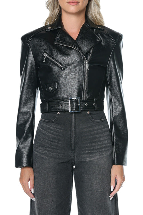 Jacheta Karl Lagerfeld Faux Leather Biker