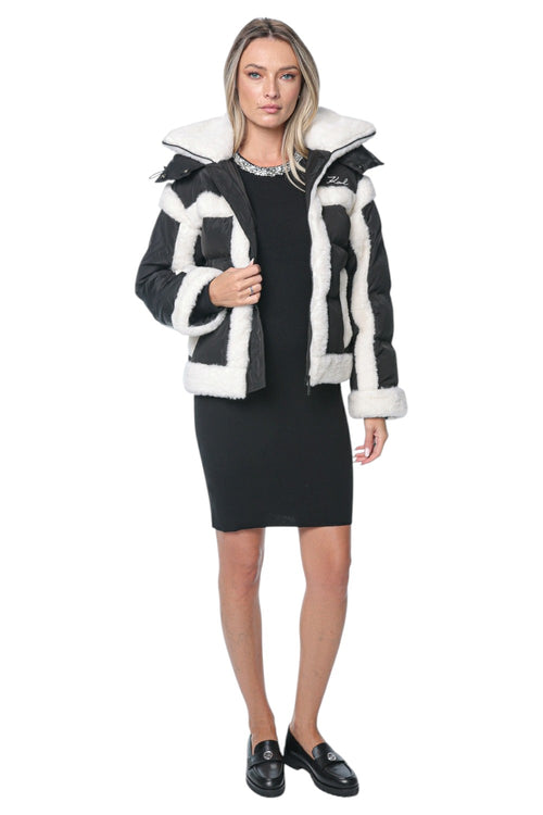 Jacheta Karl Lagerfeld Shearling Contrast Puffer