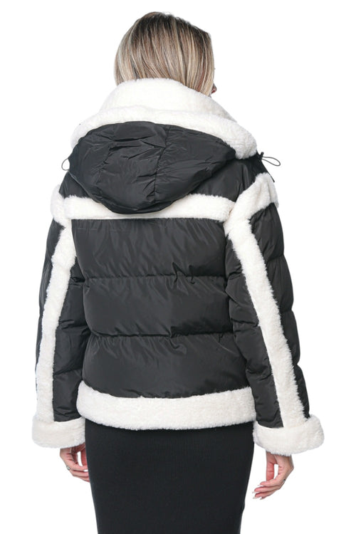 Jacheta Karl Lagerfeld Shearling Contrast Puffer