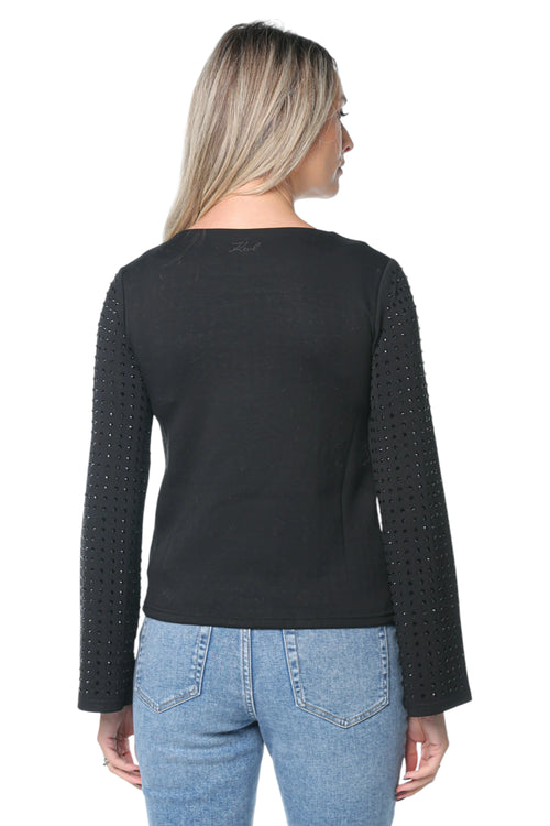 Pulover Karl Lagerfeld Embellished Negru
