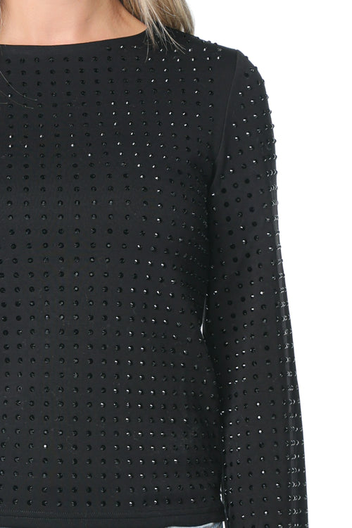 Pulover Karl Lagerfeld Embellished Negru