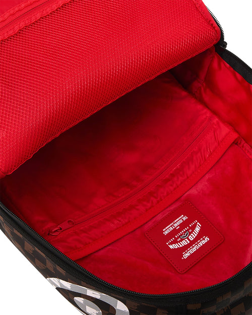 Rucsac Sprayground Brown And Cream Drip Check Shark