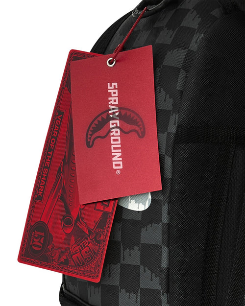 Rucsac Sprayground Black And White Drip Check Shark