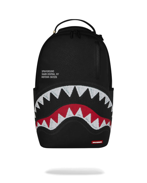 Rucsac Sprayground Shark Central Black Embroidered Shark