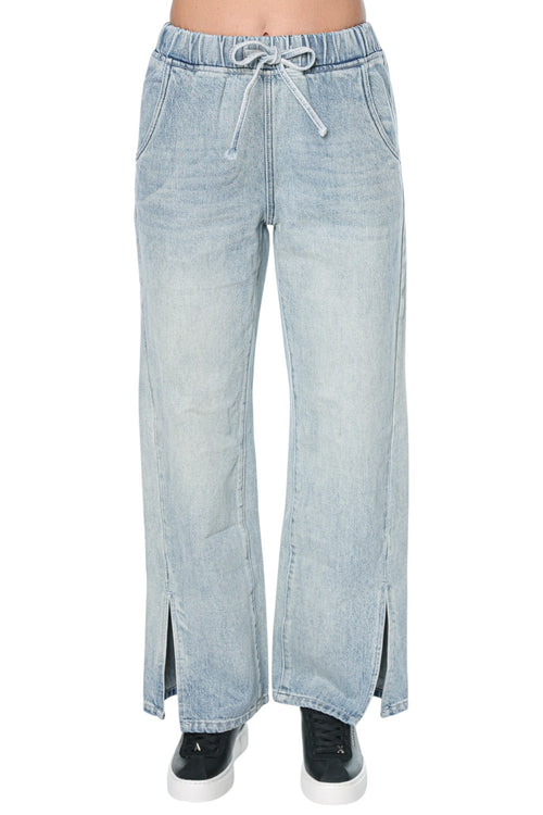 Jeans One Teaspoon Roadhouse Mid Waist Wide Leg Drawstring