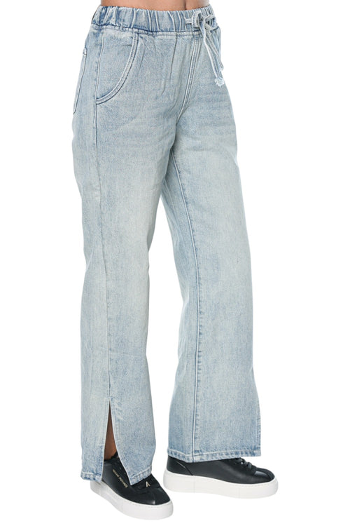Jeans One Teaspoon Roadhouse Mid Waist Wide Leg Drawstring