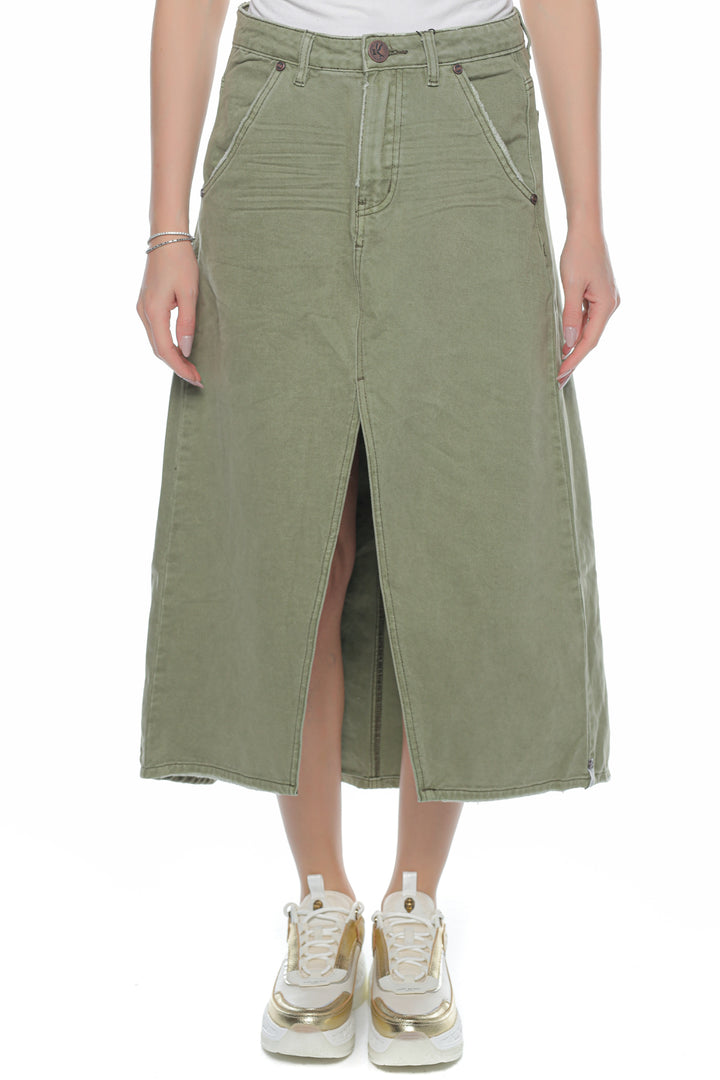 Fusta midi St Khaki Mrs Carter Long ONETEASPOON 