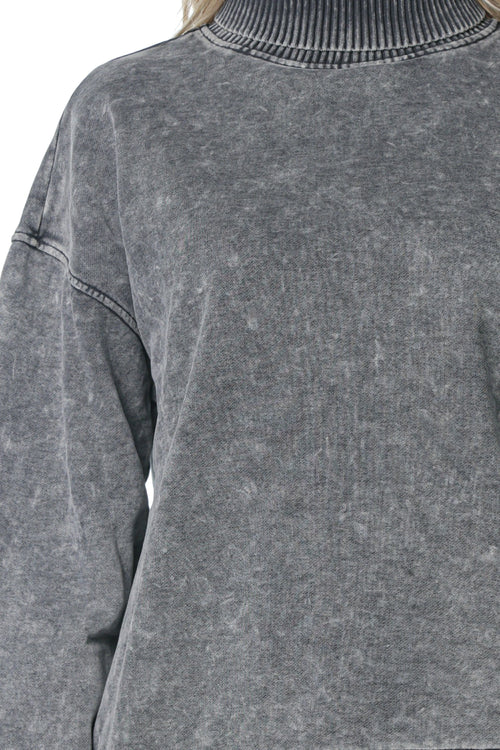 Pulover One Teaspoon Fleece Roll Neck Gri