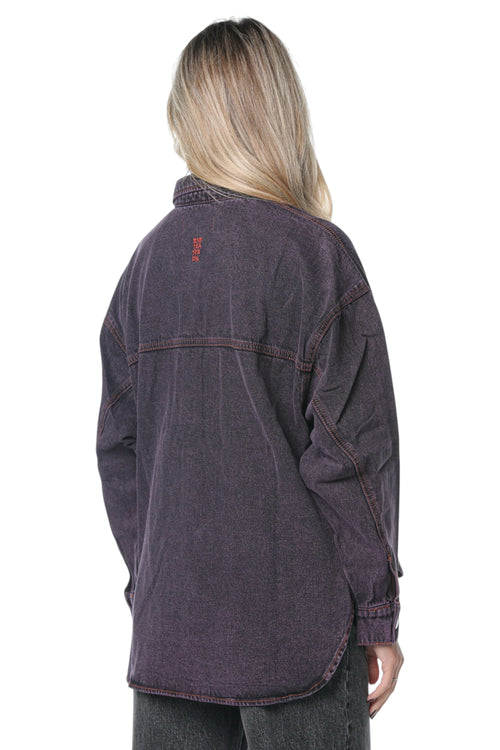 Camasa One Teaspoon Daria Denim Shacket Negru