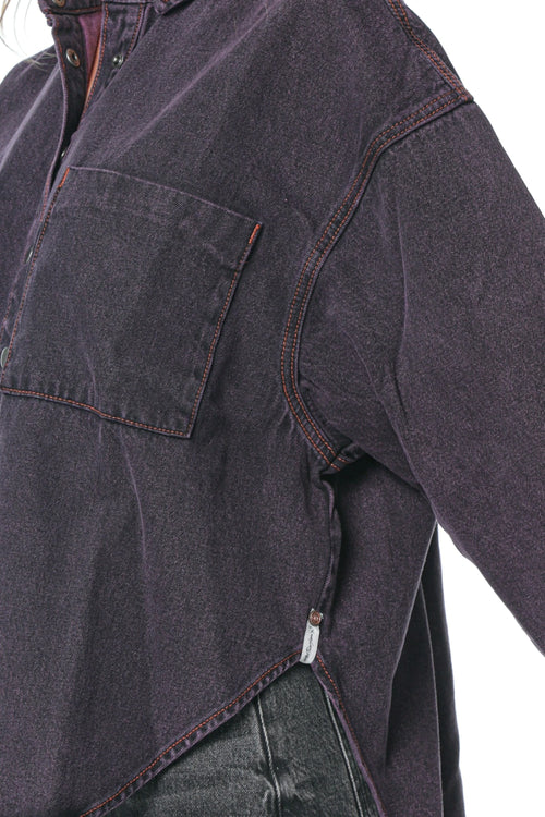 Camasa One Teaspoon Daria Denim Shacket Negru