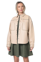 Camasa One Teaspoon Daria Leather Shacket Bej