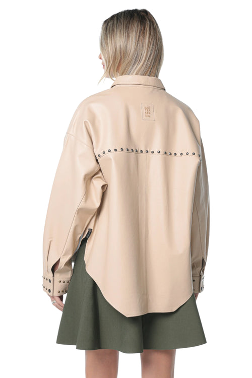 Camasa One Teaspoon Daria Leather Shacket Bej