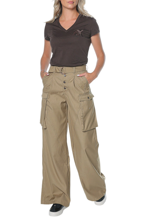 Pantaloni One Teaspoon Elemental High Waist Tencel Cargo