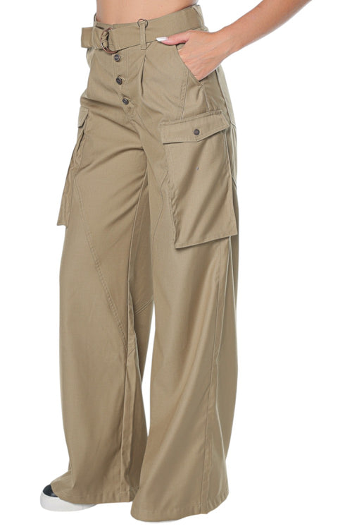 Pantaloni One Teaspoon Elemental High Waist Tencel Cargo