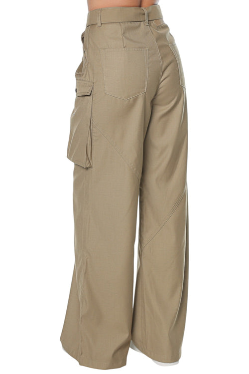 Pantaloni One Teaspoon Elemental High Waist Tencel Cargo