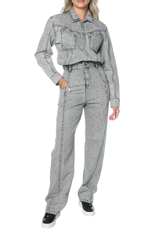 Salopeta One Teaspoon Icon Longsleeved Straight Leg Denim