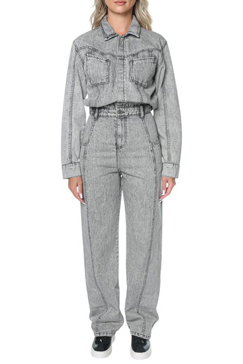 Salopeta One Teaspoon Icon Longsleeved Straight Leg Denim