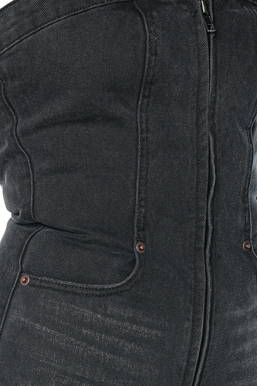 Salopeta One Teaspoon Dark Angel Strapless Wide Leg Denim