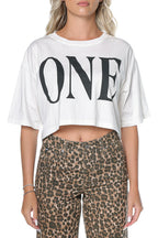 Tricou One Teaspoon One Logo Boxy Crop