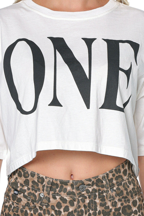 Tricou One Teaspoon One Logo Boxy Crop