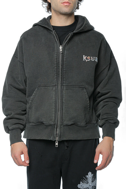 Hanorac Ksubi Death Snake Halen Zip Hoodie Ash