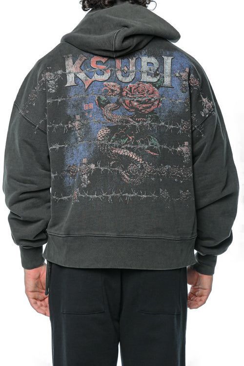 Hanorac Ksubi Death Snake Halen Zip Hoodie Ash