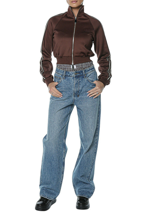 Top Ksubi Cropped Zip Trak Mocha