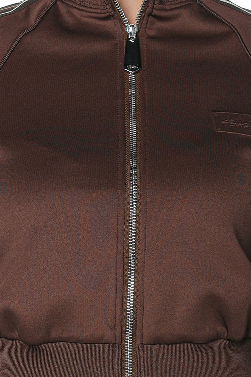 Top Ksubi Cropped Zip Trak Mocha
