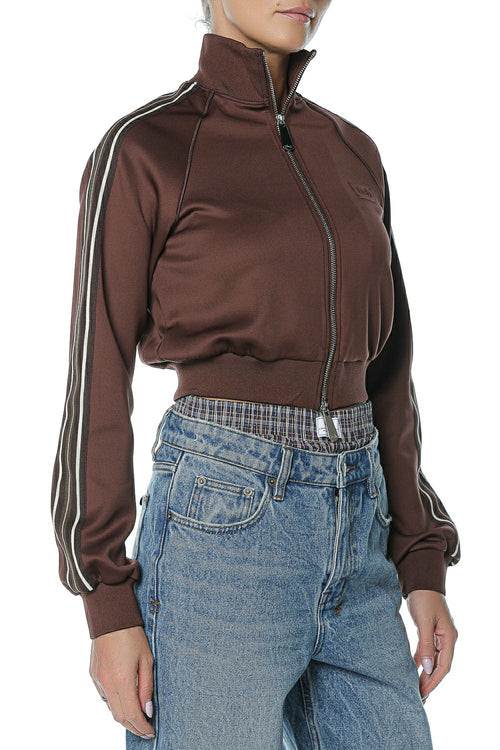 Top Ksubi Cropped Zip Trak Mocha