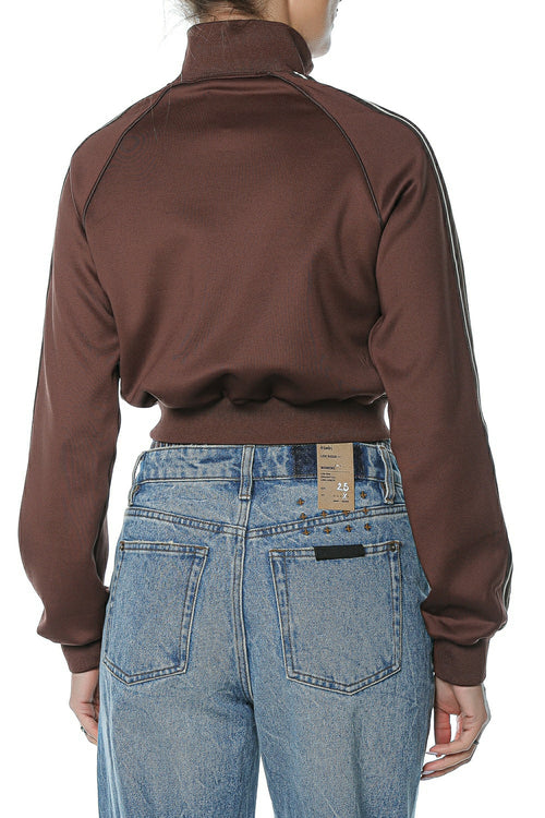 Top Ksubi Cropped Zip Trak Mocha
