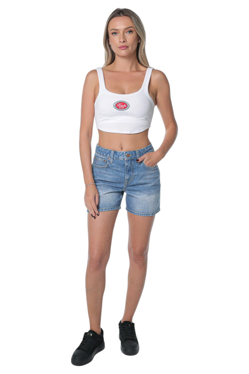 Top Ksubi Badge Chloe Crop Alb