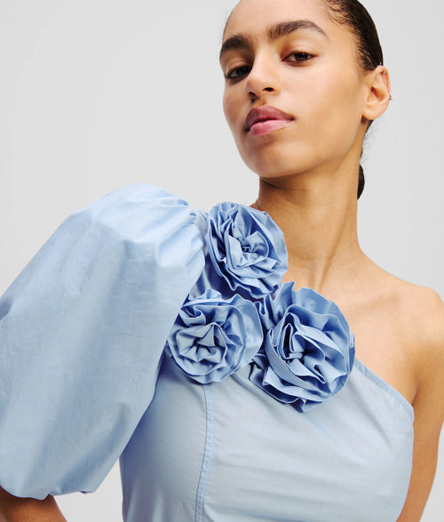 Top KARL LAGERFELD Flower One Shoulder Blouse