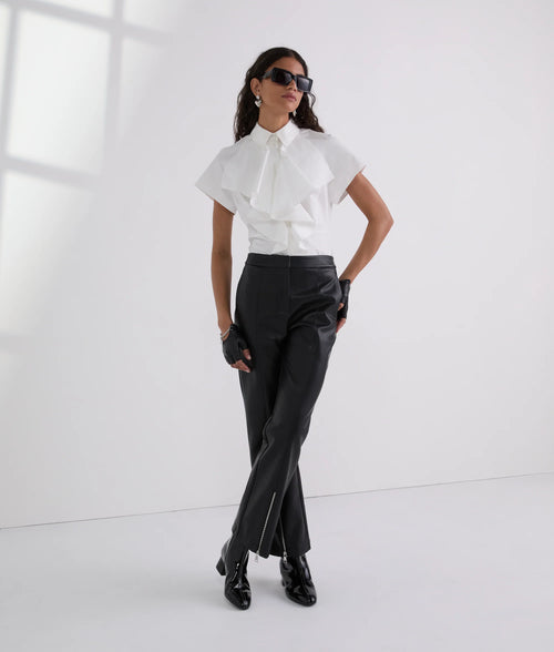 Camasa KARL LAGERFELD Front Ruffle Sslv Poplin