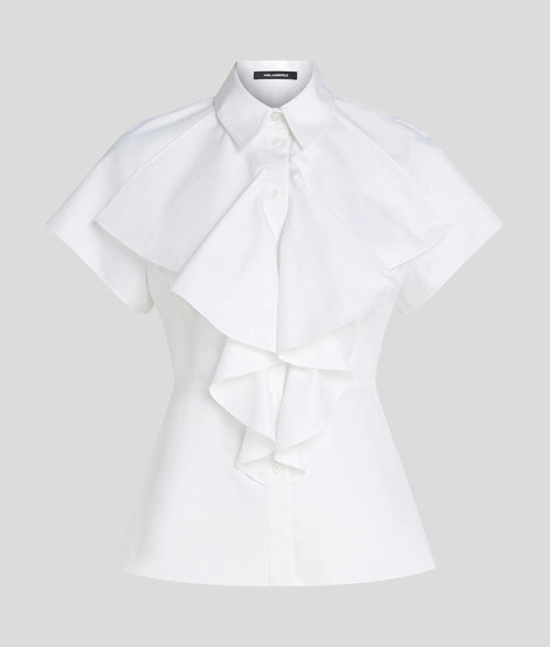 Camasa KARL LAGERFELD Front Ruffle Sslv Poplin