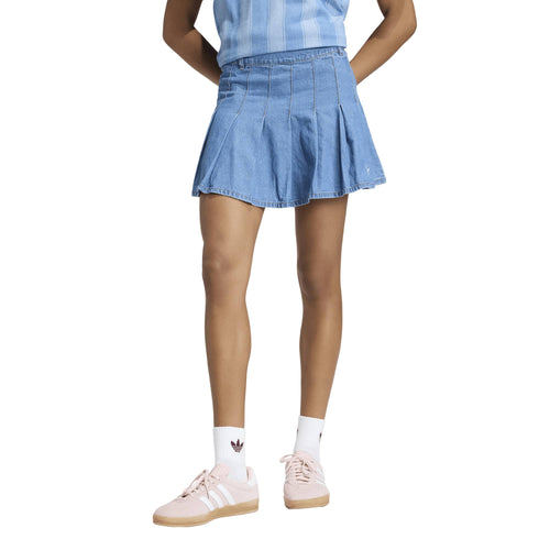Fusta adidas Originals Denim Pleated