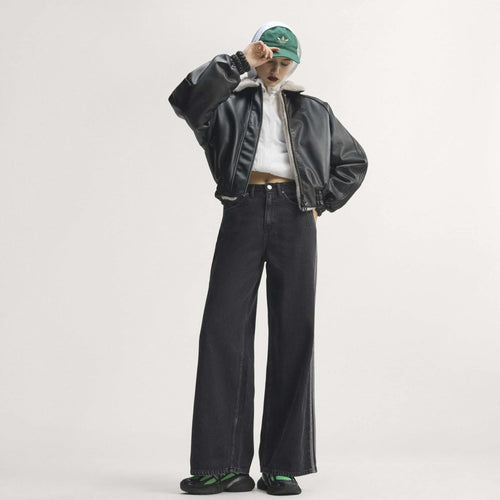 Jeans adidas Originals High Rise Wide Leg Denim